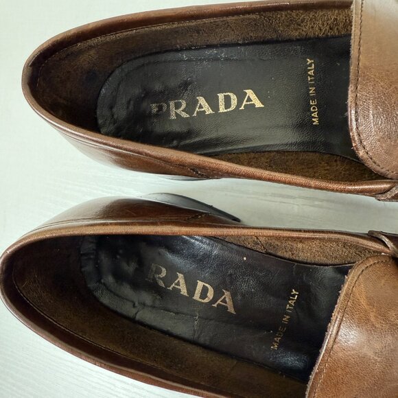 Prada Brown Leather Loafer - Picture 5 of 11